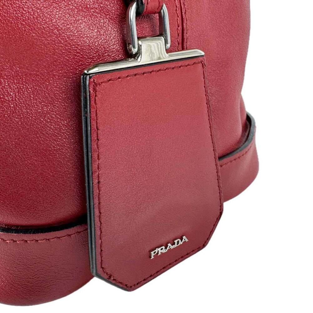 PRADA Red Leather Shoulder Bag - Picture 12 of 14